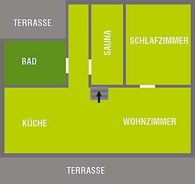 Grundriss-Skizze Ferienhaus Mitterdorf